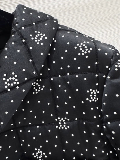 Chanel 25p Black Polka Dot Jacket
