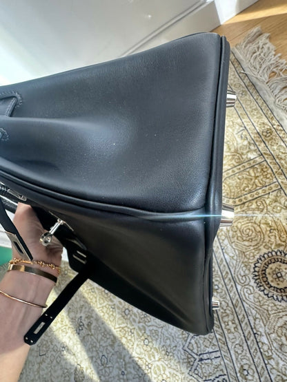 Hermès Birkin 25 Touch Black Shiny Niloticus Lizard and Swift leather Palladium Hardware