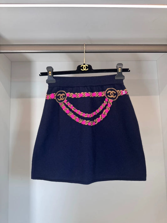 Chanel 23N Navy Blue Skirt