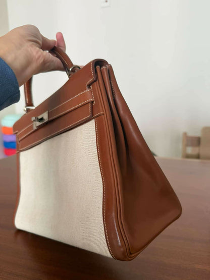 Hermes vintage Kelly 32 barenia x fabrics