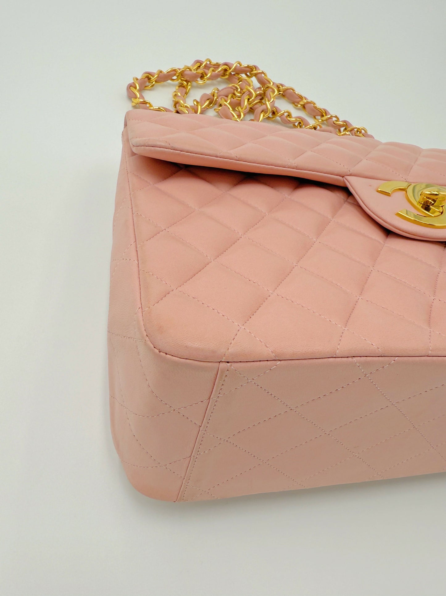 Chanel Vintage Maxi Flap Bag – Series 2 in Pink Lambskin with 24k Gold Hardware