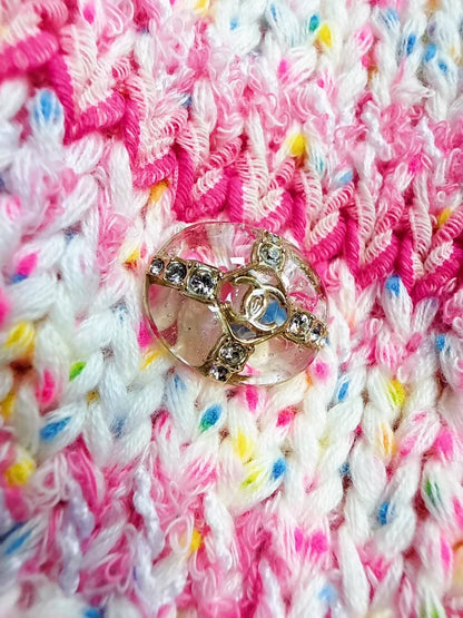 Chanel 24C Pink Heart Knit Top