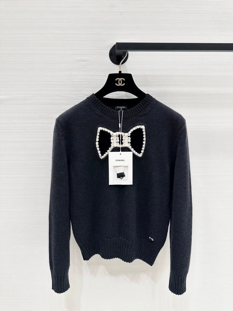 Chanel 25K black bow sweater