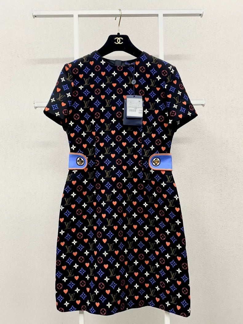 Louis Vuitton Limited Edition All-over Logo Print Dress
