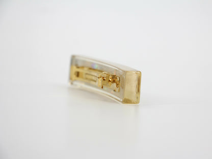 Chanel Vintage 97P Resin Iridescent Resin Five Gold-Tone CC Logos Hair Clip