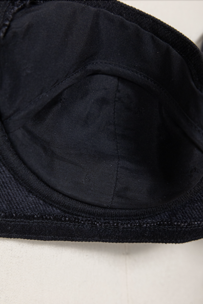 Chanel Vintage 1994 Spring/Summer Vintage Black Denim Bra Bustier