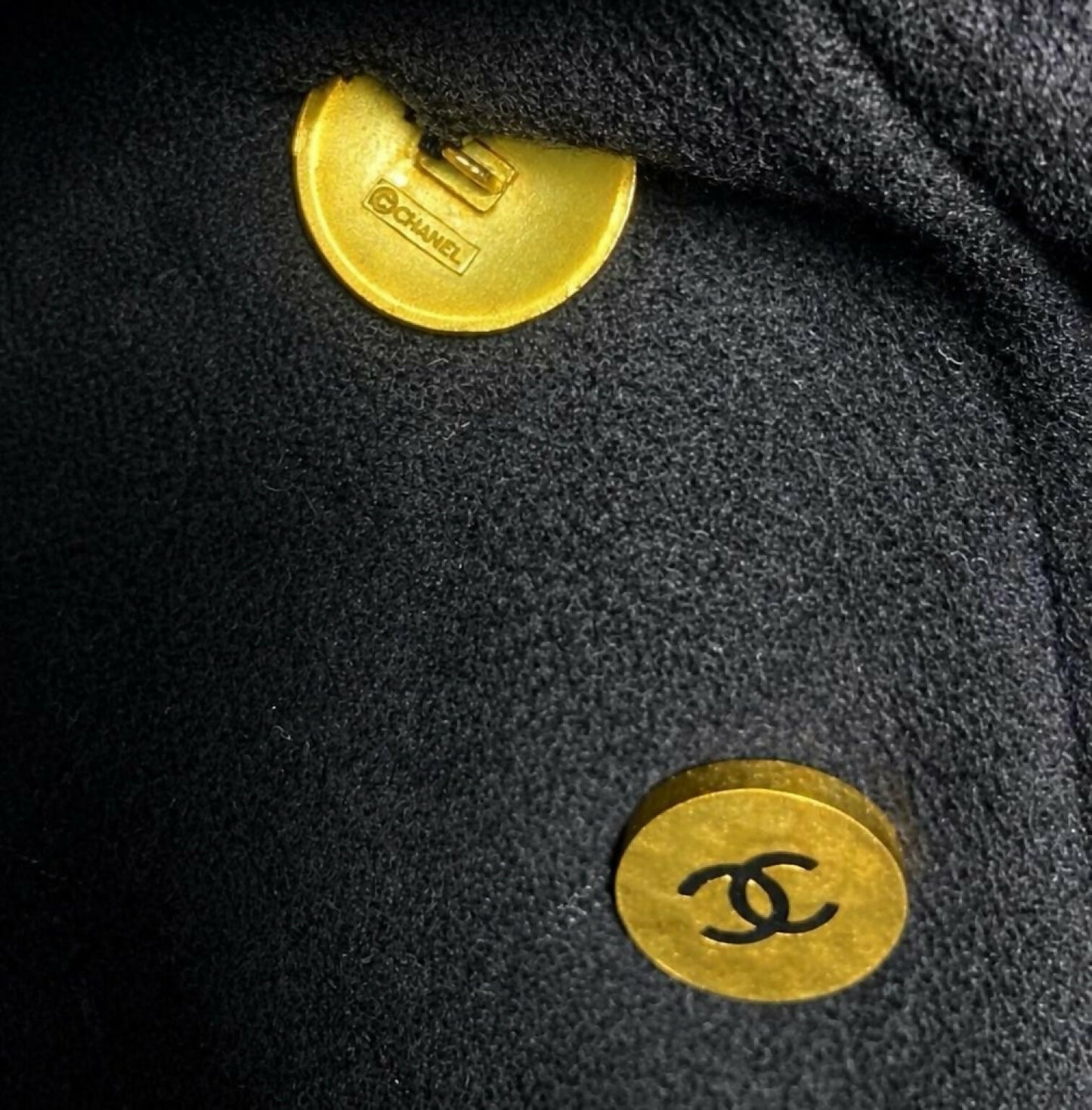 Vintage Chanel 94A Runway Black Oversized Cashmere Long Dress Coat FR 36
