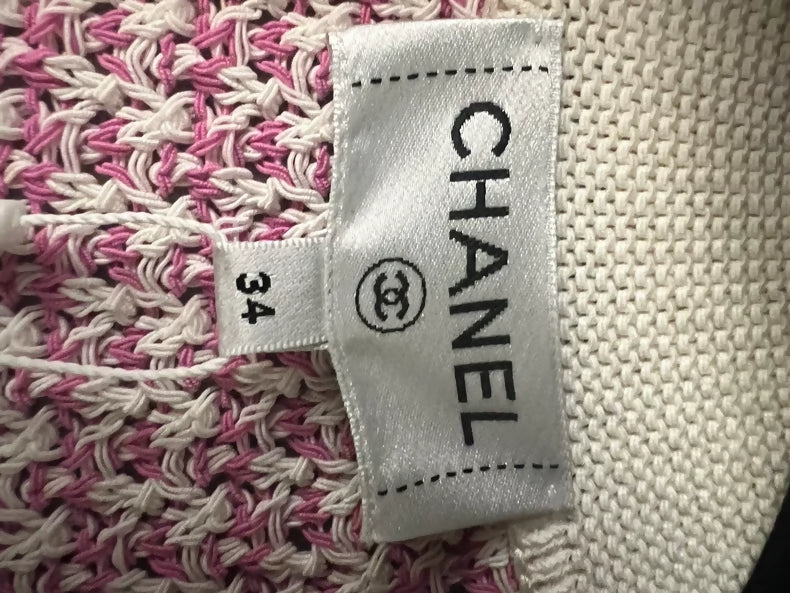 Chanel pink knit cardigan