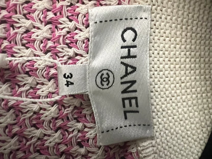 Chanel pink knit cardigan