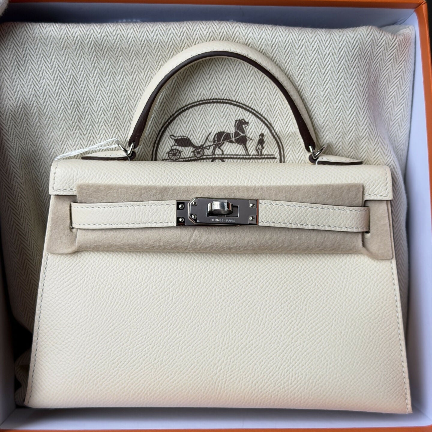 Hermès Mini Kelly 20 Nata Epsom with Palladium Hardware