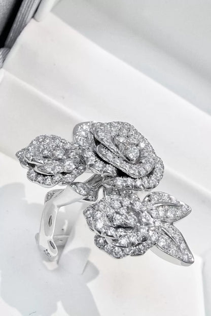 Dior Rose Bagatelle white gold full-diamond rose ring