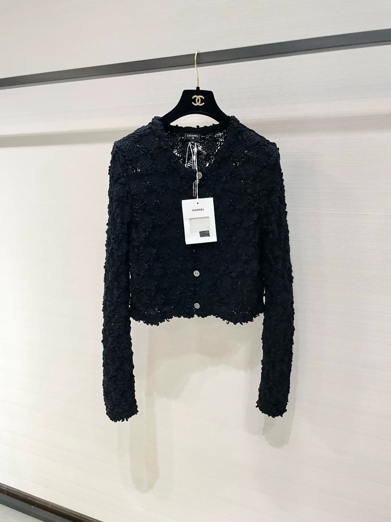 Chanel 25p black cardigan