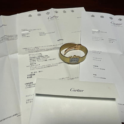 Cartier Rare Cintree 18K Solid Gold Manual Wind Wrist Watch