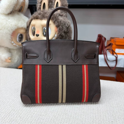 Hermès Birkin 30 Ebony Canvas palladium hardware