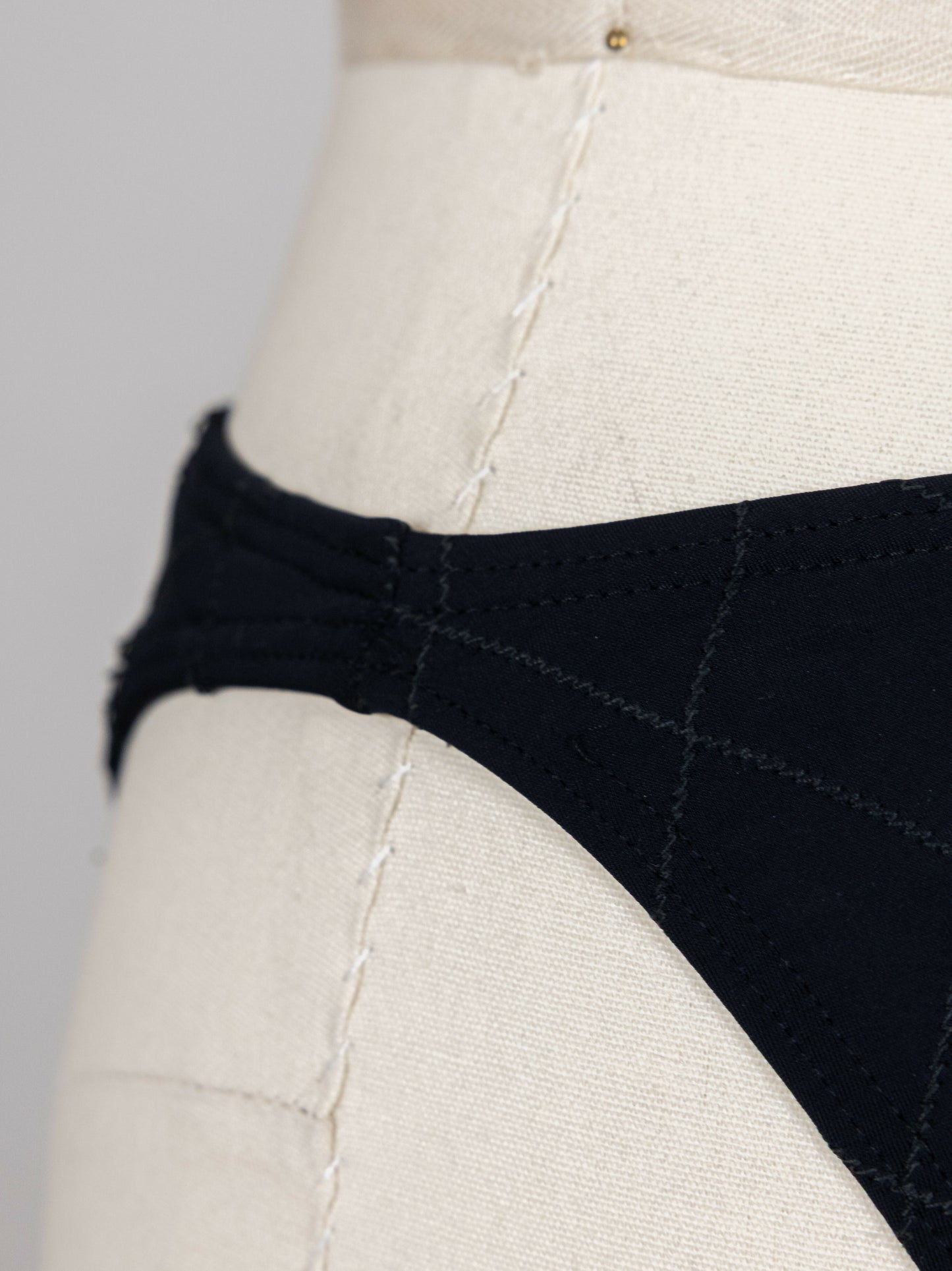 Chanel 1994 Cruise Vintage Black Logo Quilted Bikini