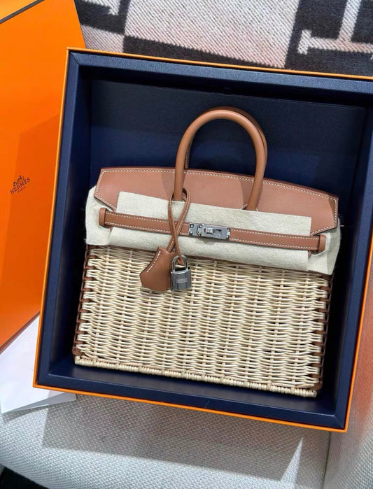 Hermès HERMÈS Limited Edition Birkin Picnic 25 handbag - 25 Tote Bag - Used fashion item from Wararni