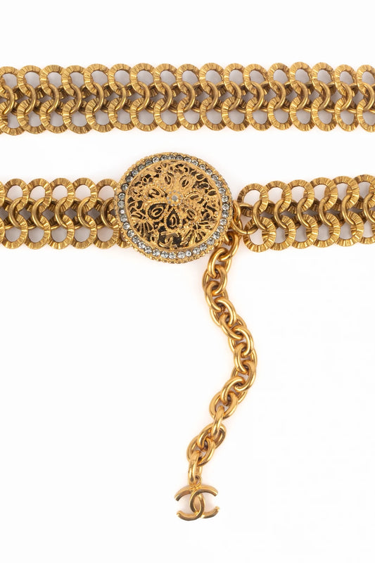 Chanel Vintage Gold Chain Belt with Strass Buckle