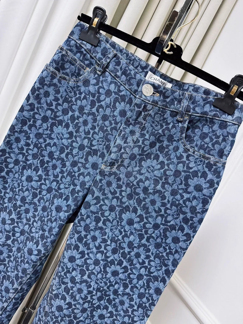 Chanel 24B camellia blue jeans