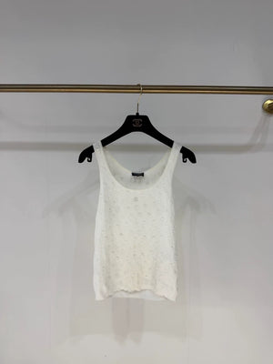 Chanel 24s white knit top