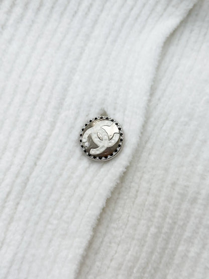 Chanel 23c White Terry knit cardigan number 5