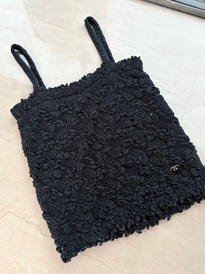 Chanel 25P Black Woven top