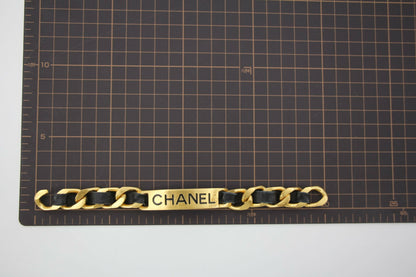 Chanel Vintage 95P Gold-plated Leather Bracelet