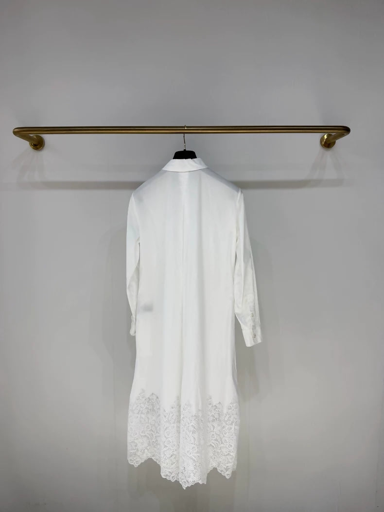 Loro Piana white lace dress