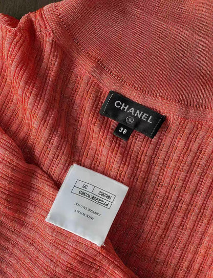 Chanel 22SS  orange red knitted top fr38