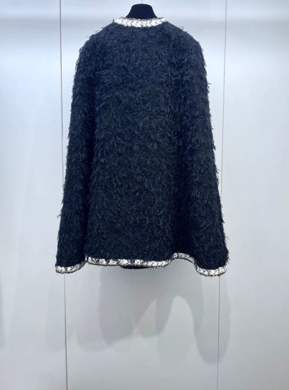 Chanel 25K black cape coat