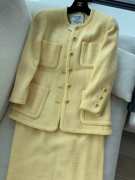Chanel 1993 yellow jacket & skirt