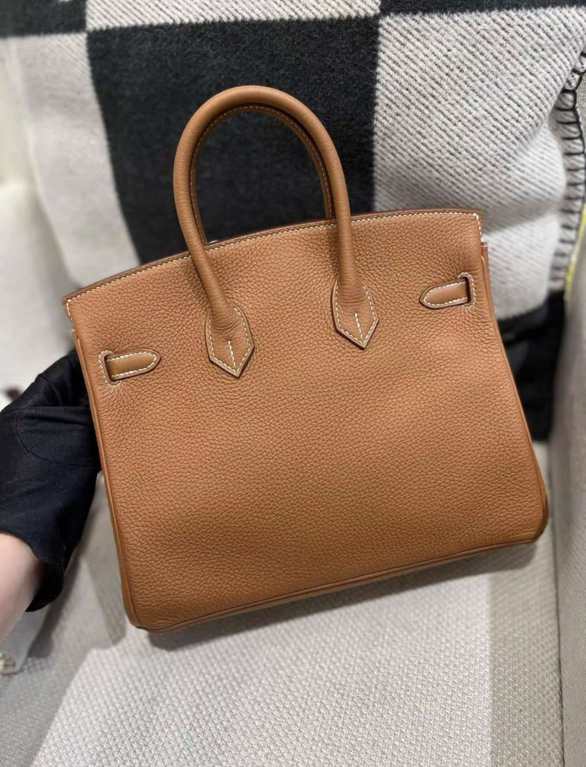 Hermes birkin 25 gold brown togo Leather palladium hardware stamp D