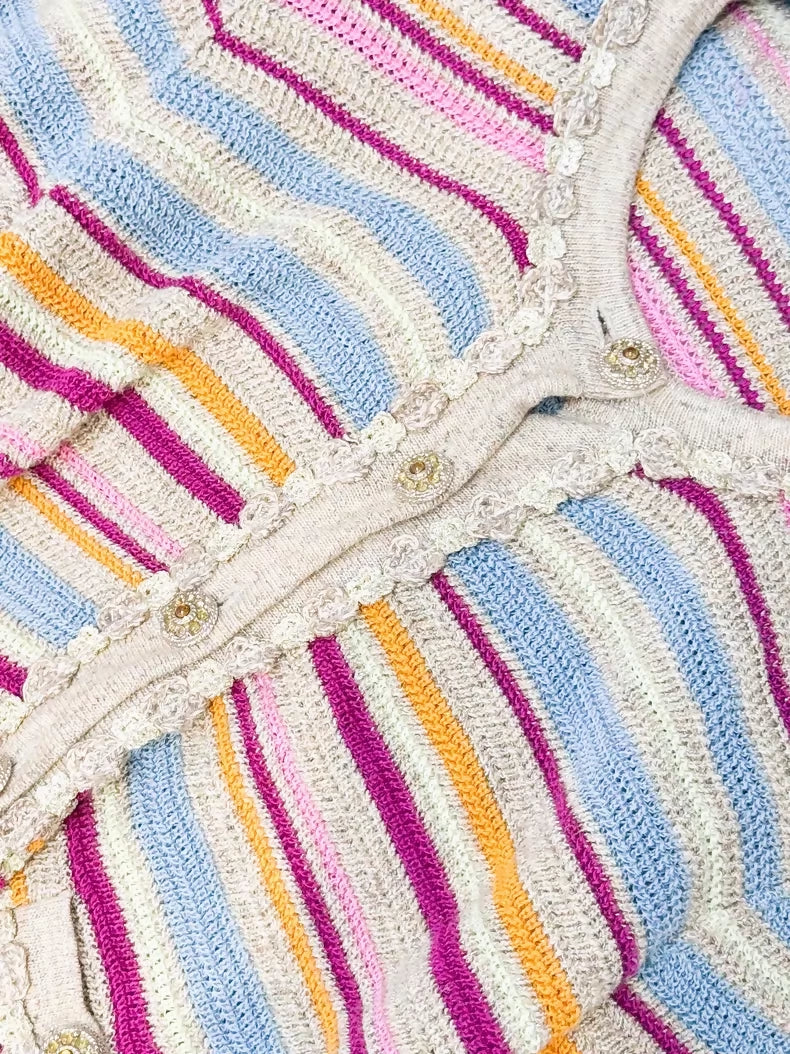 Chanel 11 multicolour Striped cropped Cardigan