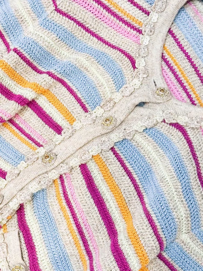 Chanel 11 multicolour Striped cropped Cardigan