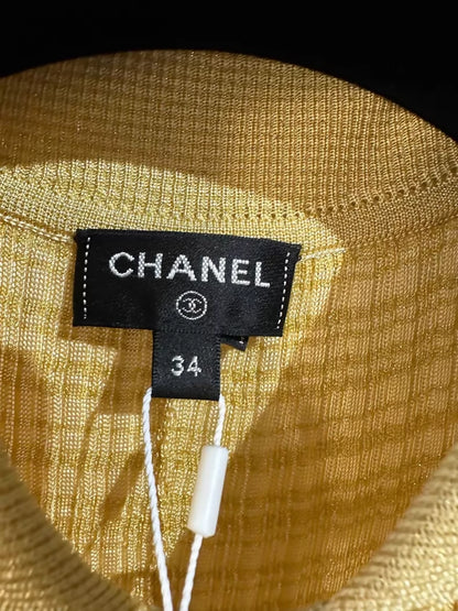 Chanel yellow knit dress