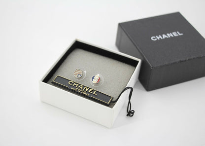 Chanel 03A Metal American Style Round Mini Clip-on Earrings