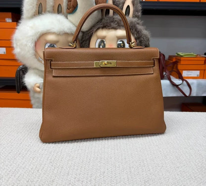 Hermès Kelly 35 in gold brown togo leather gold hardware
