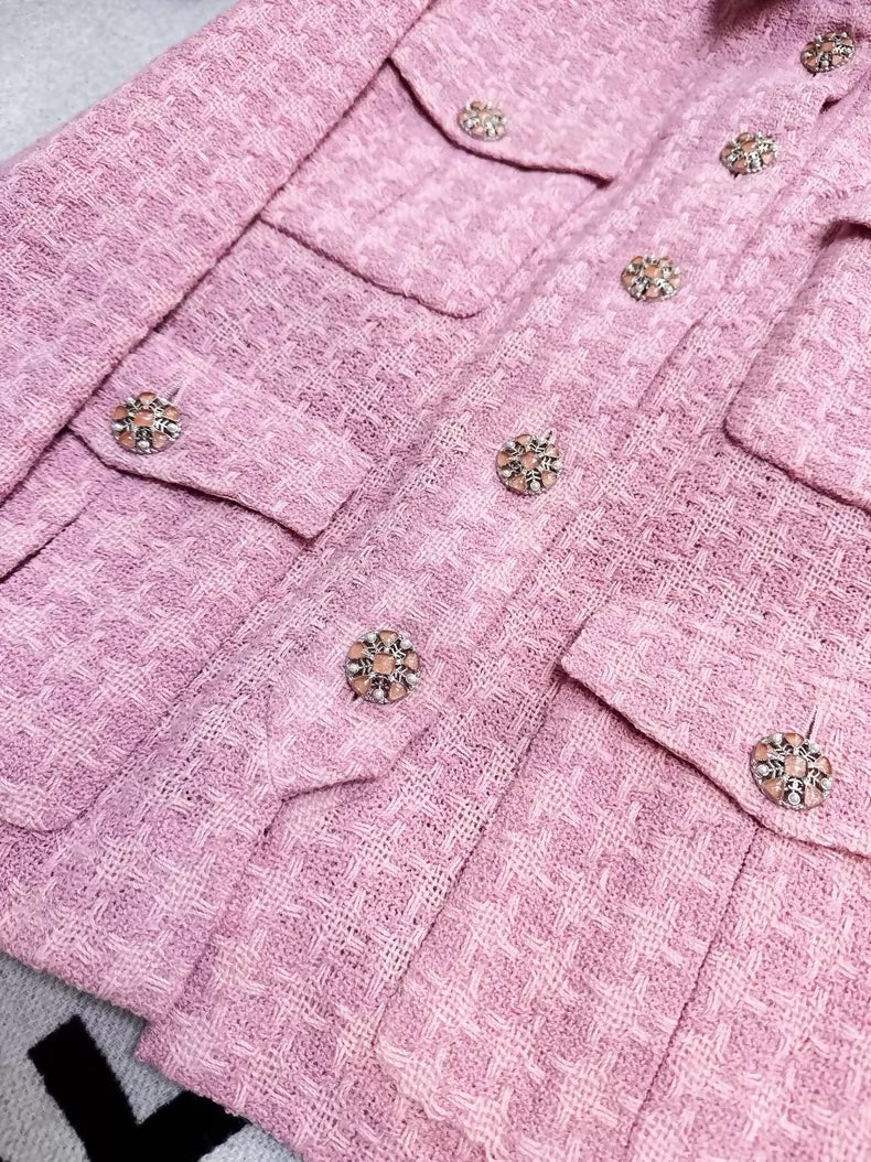 Chanel 19B Pink Tweed Jacket