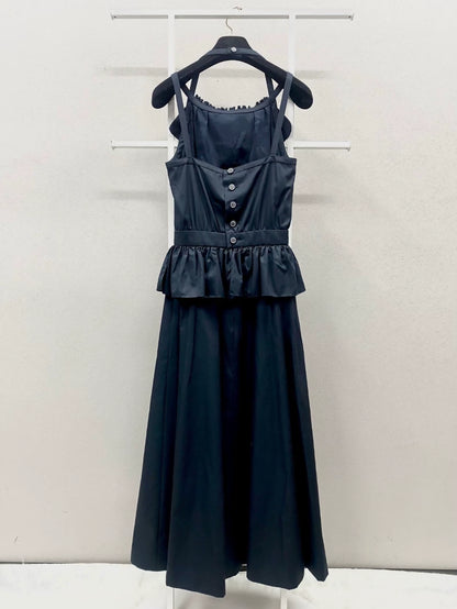 Chanel dark blue dress long dress