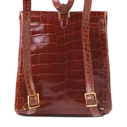 HERMÈS Kelly Ado PM Miel Shiny Alligator Gold hardware