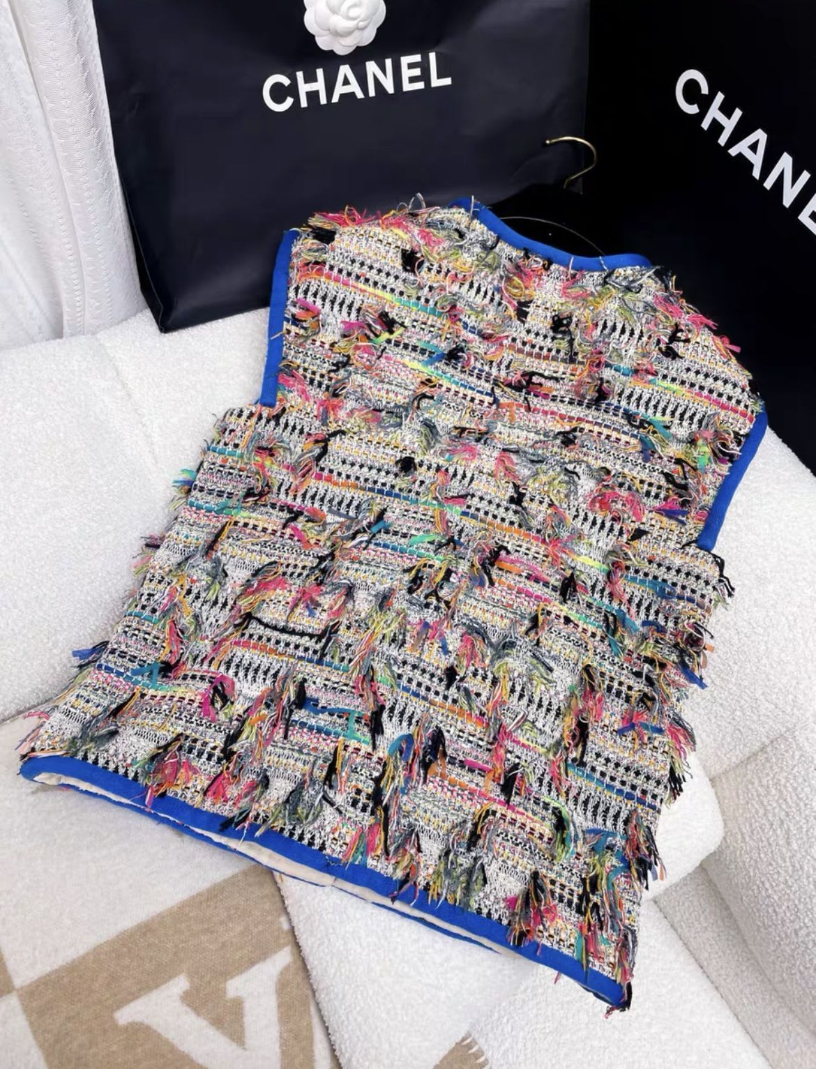 Chanel 17S colorful tassel woven vest