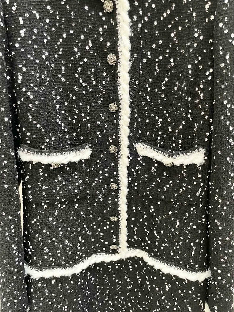 Chanel 23K black tweee sequined dress