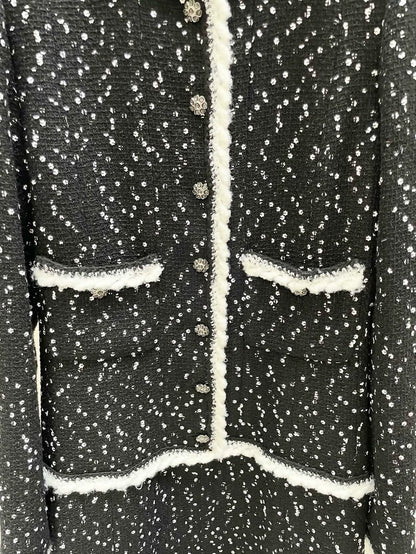 Chanel 23K black tweee sequined dress