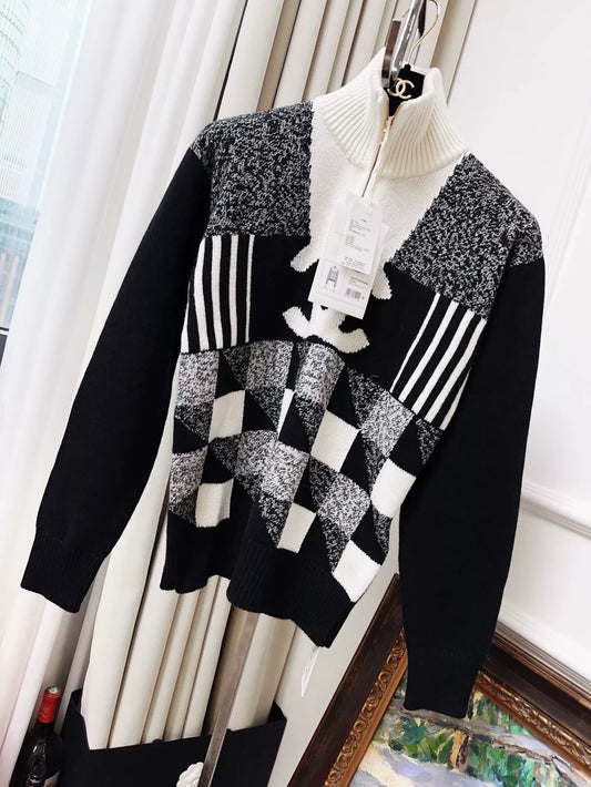 Chanel 22N Coco Neige Ski Collection Black and White sweater