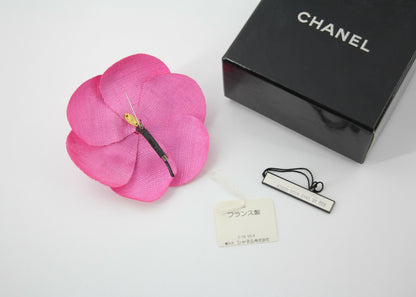 Chanel Vintage 81-85 Canvas Pink Camellia Brooch