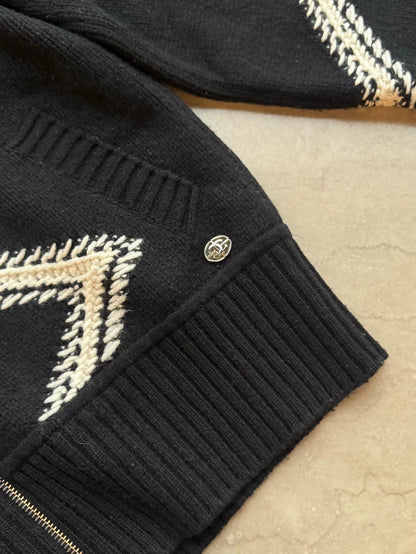 Chanel Black and White Knit Cardigan