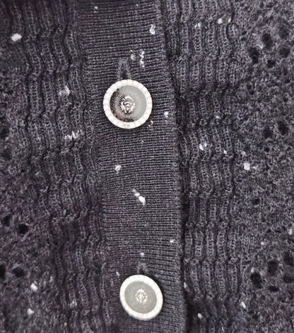 Chanel 25A lace collar cashmere openwork cardigan