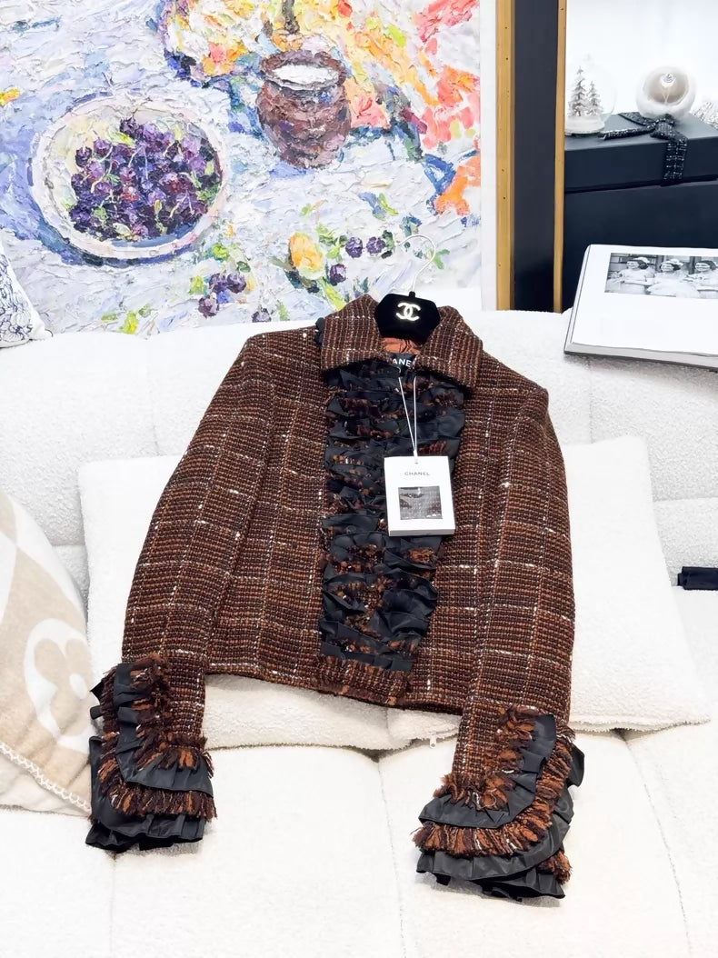 Chanel 24A brown tweed jacket and matching pants