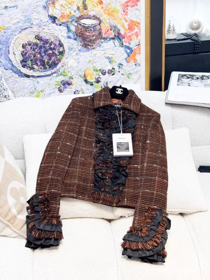 Chanel 24A brown tweed jacket and matching pants