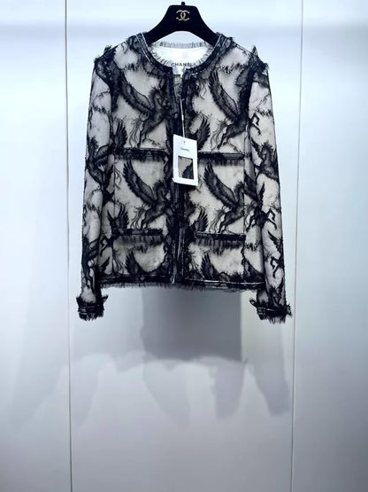 Chanel 20k black lace jacket