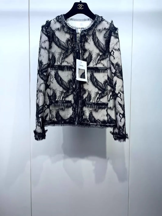 Chanel 20k black lace jacket